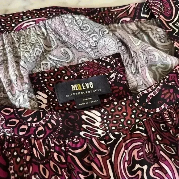 Anthropologie Lisabella Purple Paisley Maeve Tiered Maxi Dress Size M- B5 - Picture 7 of 11